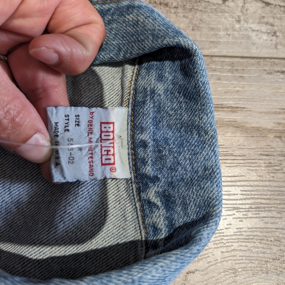 Vintage bongo Jean vest  cropped logo back size medium made in USA - Picture 4 of 6
